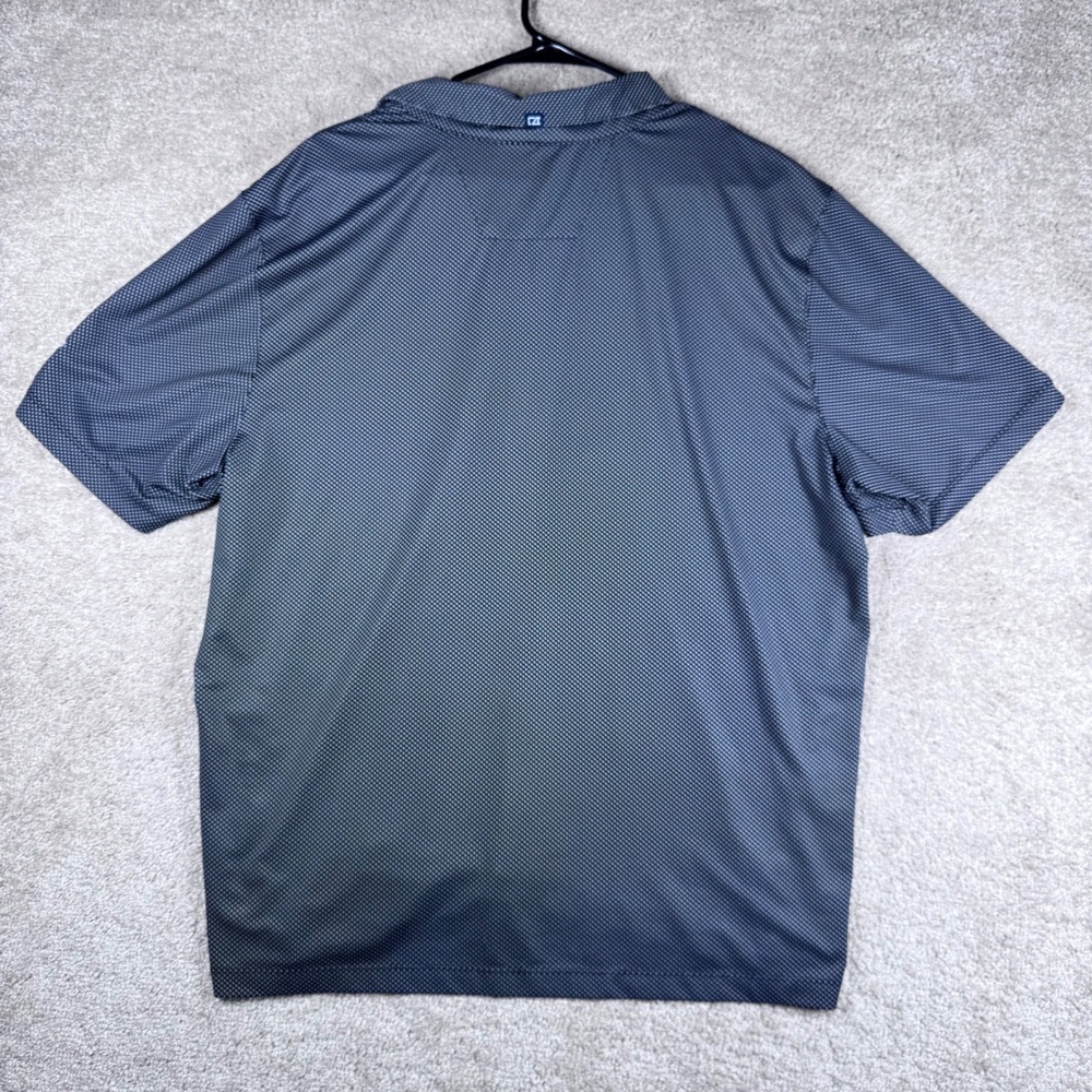 Cutter & Buck Mens XL Black White Micro Pattern Underwood Cup Golf Polo Shirt - Picture 6 of 10